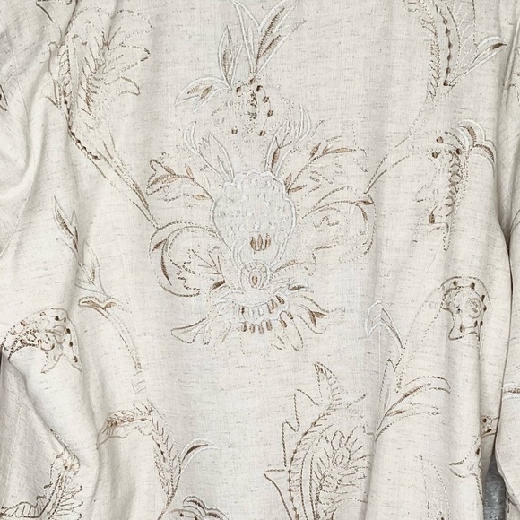 Parsley and Sage fully Embroidered,floral pattern&beaded,ornate buttons linen XL - Picture 4 of 6